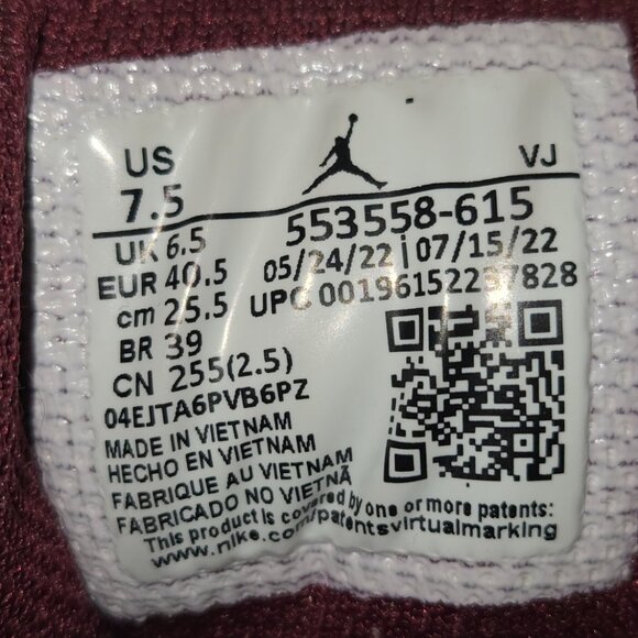 AIR JORDAN 1LOW MEN'S US 7.5/EU 40.5 - Picture 6 of 11